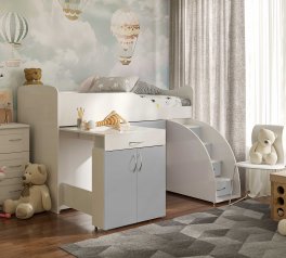 Кровать комната со столом №5 Viorina deko Корпус Белый
