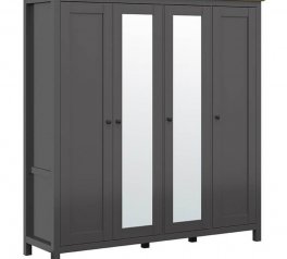 Шкаф SZF2L2D3E BRW Poland Hesen 3 дверный черный 197 см