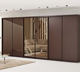 Шафа-купе з дзеркалом Комфорт меблі венге 6 дверна 540 см