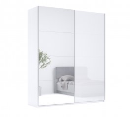 Шкаф-купе с зеркалом Миромарк Фемели 2 дверный белый 150 см