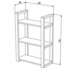 Полка LOFT 600 Дуб Сонома / Чёрный мат MebliRoMax