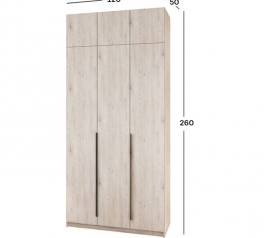 Шкаф Mebelstar Оскар трехдверный с антресолью и ящиками Аляска серая 120 см