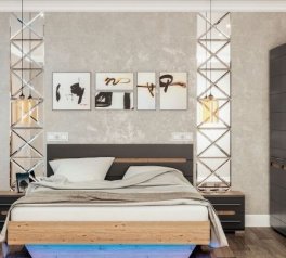 Модульная спальня Bianko/Бьянко Світ меблів Дуб Артизан/Графит