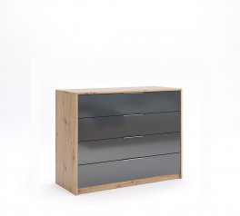 Комод Реймонд 4ящ Дуб артизан / Антрацит Миромарк