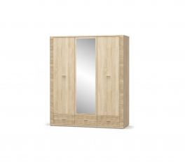 Шкаф 2Д/1Дз/3Ш Mebel Service Гресс 3 дверный дуб самоа 161 см