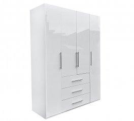 Шкаф 4дв 3шх Миромарк Магнум 4 дверный белый 196 см