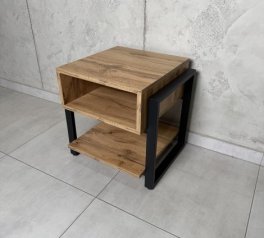 Тумба прикроватная LOFT Line Дуб сонома / Чёрный мат MebliRoMax