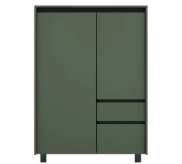 Комод Лаундж REG2D1S1K 3-дверний з 1 шухлядою Зелений димчастий / Чорний