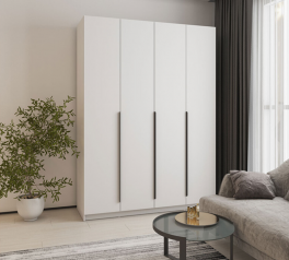 Шафа Mebelstar Оскар чотирьохдверна 160 см Білий сніг 160 см