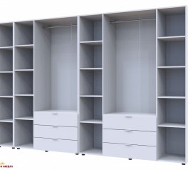 Шкаф Дорос Гелар белый с Этажеркой 7 дверной 309,4 см