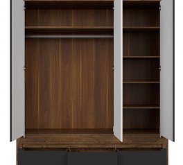 Шкаф SZF3D3S BRW Poland Ruso 3 дверный черный 179 см