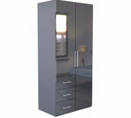Шкаф 2дв 3шх Миромарк Магнум 2 дверный антрацит 98 см