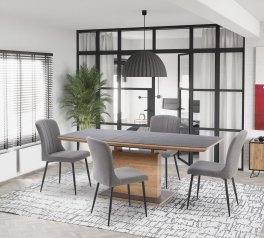 Стол Concord темно-серый/дуб золотой