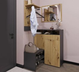 Модульний передпокій Сокме Селін Дуб артизан / Антрацит