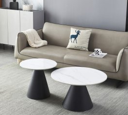 Комплект из двух журнальных столов CT-40 Рокко белый мрамор