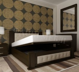 Ліжко двоспальне дерев'яне Явіто Техас з підйомним механізмом та нішою для білизни Масив Вільха / Ясен / Дуб 