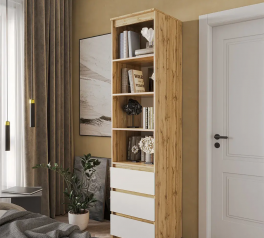 Шкаф Морели Т219 аппалачи/белый с полками и ящиками 50 см