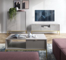 Модульна вітальня Сірий/Золоті ніжки Nova