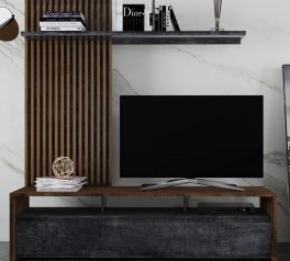 Стенка Нео Дуб ливорно / Бетон темный