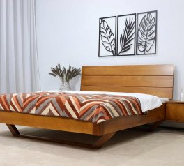 Ліжко двоспальне дерев'яне Дрімка Мадрид Бук