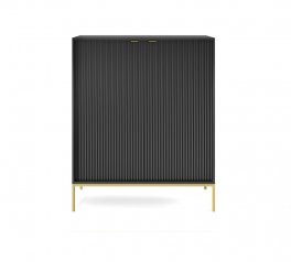 Комод высокий Черный/Золотые ножки K104 Nova
