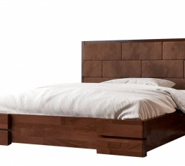 Ліжко дерев'яне з м'якою вставкою ArborDrev Тоскана з підйомним механізмом та нішею для білизни Сосна / Бук