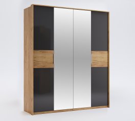 Шкаф 4дв с зеркалом Миромарк Рамона 4 дверный дуб крафт 185 см
