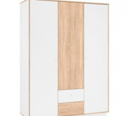 Шкаф 3Д2Ш Mebel Service Глория 3 дверный белый 154 см