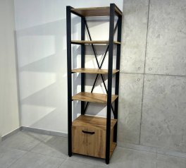 Стеллаж LOFT 600 1Д Дуб Сонома / Чёрный мат MebliRoMax