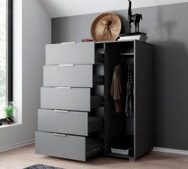 Комод Люция 5ящ Графит серый Миромарк