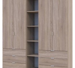Шкаф Дорос Гелар дуб сонома с Этажеркой 4-х дверный 193,2 см