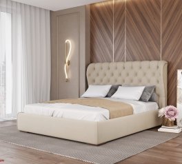 Ліжко м'яке двоспальне Лев Амстердам з підйомним механізмом та нішею для білизни