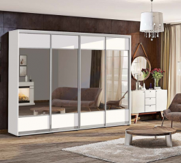 Шкаф-купе Комфорт мебель Модель-1 белый 4 дверный 400 см