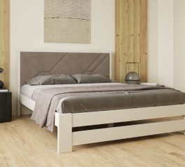 Ліжко дерев'яне з м'якою вставкою ArborDrev Симфонія Преміум Сосна / Бук Білий