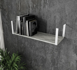 Полиця настінна бетон/білий XS28