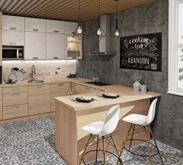 Кухня Хай-тек з текстурою комплект