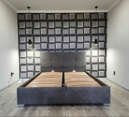 Ліжко двоспальне м'яке Мія з підйомним механізмом та нішею для білизни