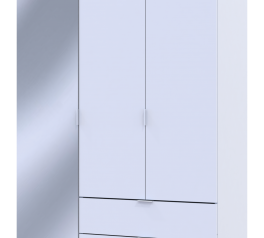 Шкаф для одежды Дорос Гелар белый 2-х дверный/Зеркало 116,5 см