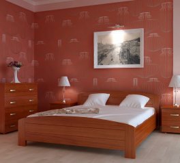 Ліжко двоспальне дерев'яне Явіто Класика Масив Вільха / Ясен / Дуб 