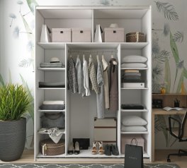 Шафа-купе Дорос G-Caiser білий/білий/бетон 2 дверна 200 см