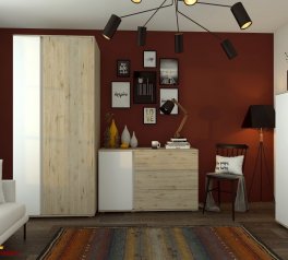 Шкаф Сокме 2Д Герда 2 дверный 90 см