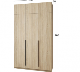 Шкаф Mebelstar Оскар трехдверный с антресолью и ящиками Дуб сонома 150 см