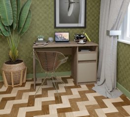 Комп'ютерний стіл Jusk B/Юск В Інтарсіо Лате/Дуб Сонома Трюфель 120 см