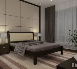 Ліжко двоспальне дерев'яне Явіто Ліон Масив Вільха / Ясен / Дуб 