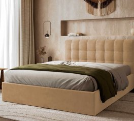 Ліжко м'яке Віоріна деко Tiramisu / Тірамісу з підйомним механізмом та нішею для білизни