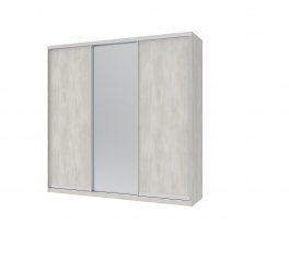 Шкаф-купе с зеркалом Дорос Сити Лайт белое дерево 3 дверный 225 см