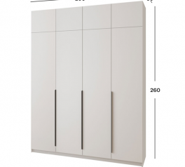 Шкаф Mebelstar Оскар четырехдверный с антресолью Белый снег 200 см