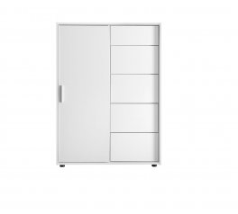 Комод Кейс 1дв 5ящ Белый глянец Миромарк