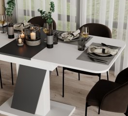 Стіл-трансформер Lendi Білий діамант/Графіт сірий