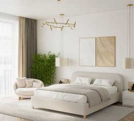 Ліжко м'яке двоспальне Шик Галичина Мілу